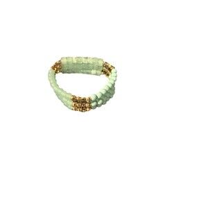 Beautiful multicolor beaded bracelet with Iridescent satchel